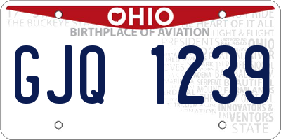 OH license plate GJQ1239