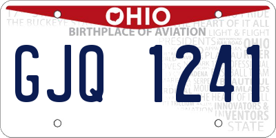 OH license plate GJQ1241