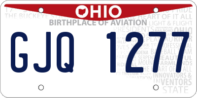 OH license plate GJQ1277