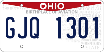 OH license plate GJQ1301
