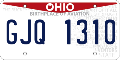 OH license plate GJQ1310