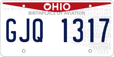 OH license plate GJQ1317