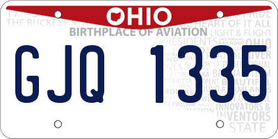 OH license plate GJQ1335