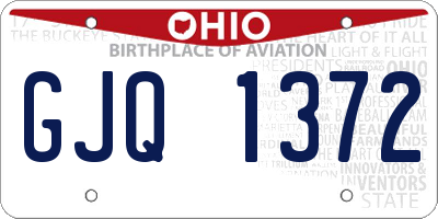 OH license plate GJQ1372