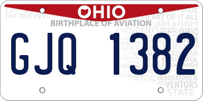 OH license plate GJQ1382