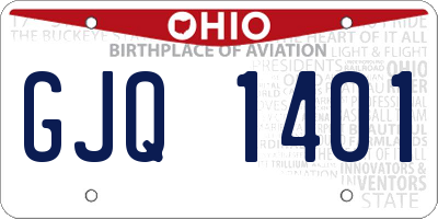 OH license plate GJQ1401