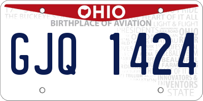 OH license plate GJQ1424
