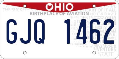 OH license plate GJQ1462