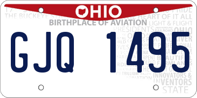 OH license plate GJQ1495