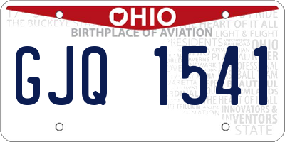 OH license plate GJQ1541