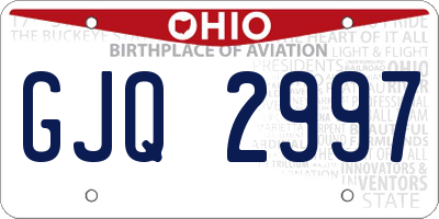 OH license plate GJQ2997