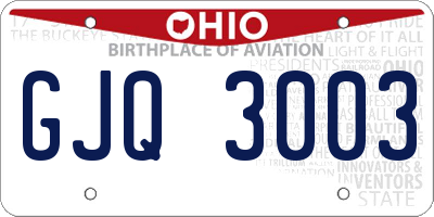 OH license plate GJQ3003