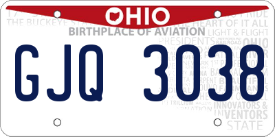 OH license plate GJQ3038