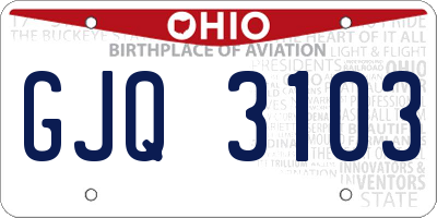 OH license plate GJQ3103