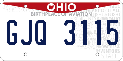 OH license plate GJQ3115