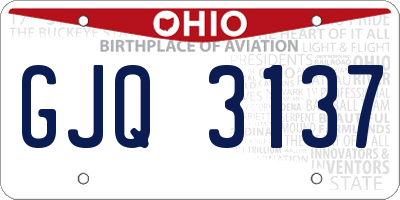 OH license plate GJQ3137