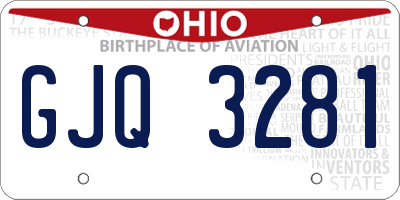 OH license plate GJQ3281
