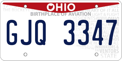 OH license plate GJQ3347