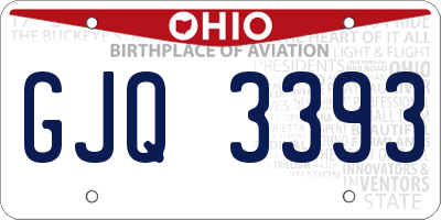 OH license plate GJQ3393