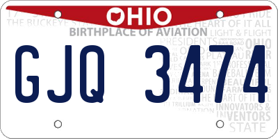 OH license plate GJQ3474