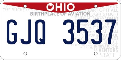 OH license plate GJQ3537