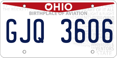 OH license plate GJQ3606