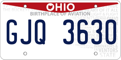OH license plate GJQ3630
