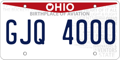 OH license plate GJQ4000
