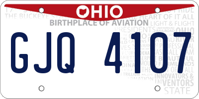 OH license plate GJQ4107