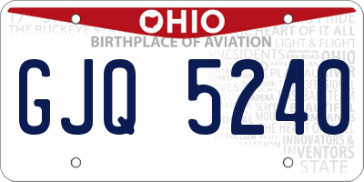 OH license plate GJQ5240