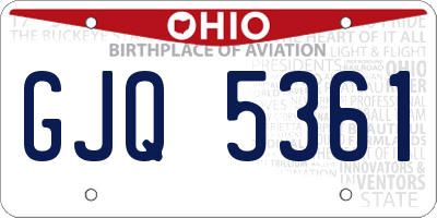 OH license plate GJQ5361