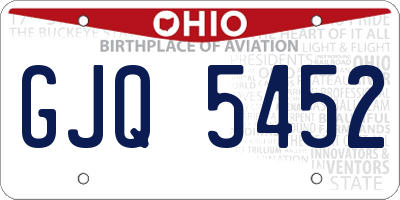 OH license plate GJQ5452