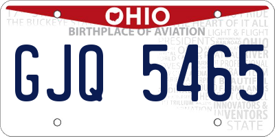 OH license plate GJQ5465