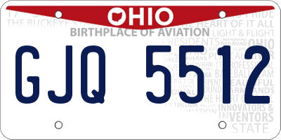 OH license plate GJQ5512