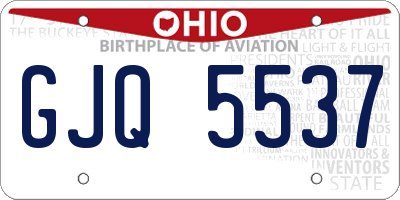 OH license plate GJQ5537