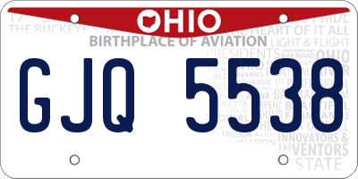 OH license plate GJQ5538