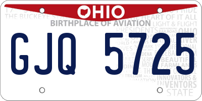 OH license plate GJQ5725