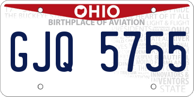 OH license plate GJQ5755