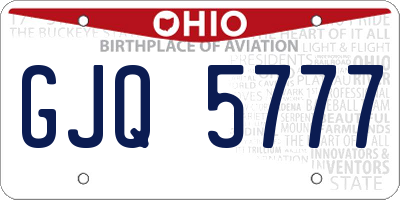 OH license plate GJQ5777