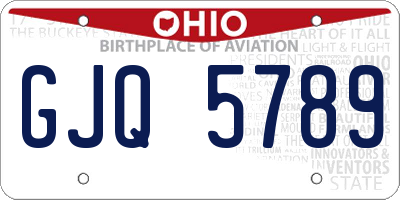 OH license plate GJQ5789