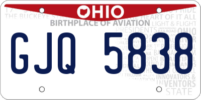 OH license plate GJQ5838