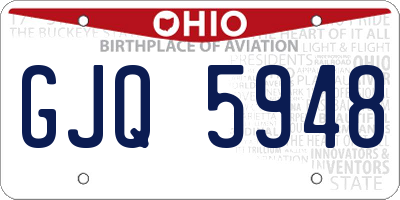 OH license plate GJQ5948