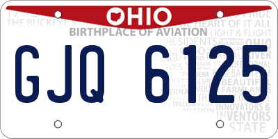 OH license plate GJQ6125
