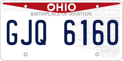 OH license plate GJQ6160