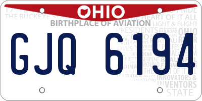OH license plate GJQ6194