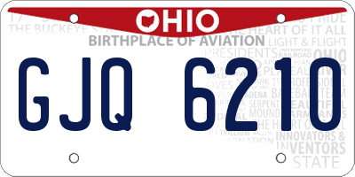 OH license plate GJQ6210