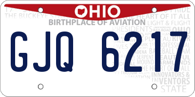 OH license plate GJQ6217