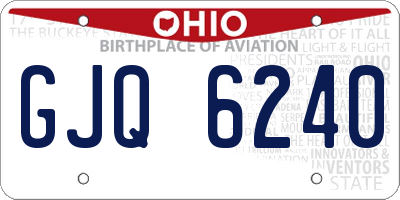 OH license plate GJQ6240