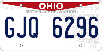 OH license plate GJQ6296
