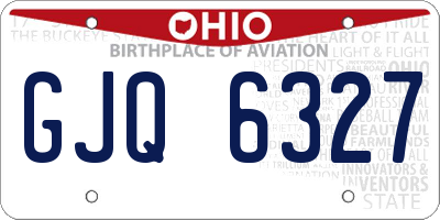 OH license plate GJQ6327